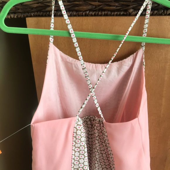 Eddie and Stine Girls 10 Dress Peach tan floral - Picture 2 of 11